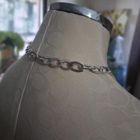 Polo Ralph Lauren Silver Chain Buckle Necklace - Picture 2 of 4